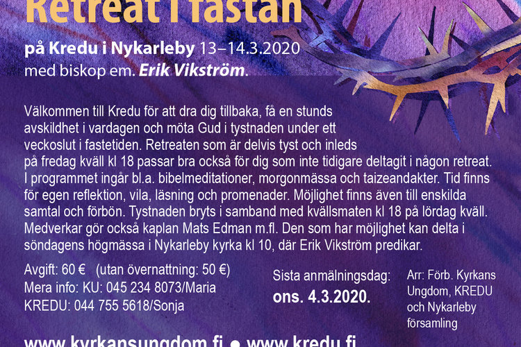 Retreat i fastan 13-14.3.2020 Retreat i fastan 13-14.3.2020